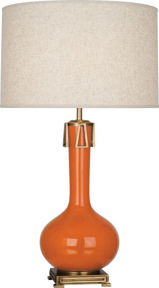 Robert Abbey - PM992 - One Light Table Lamp - Athena - Pumpkin Glazed Ceramic w/ Aged Brass