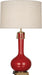 Robert Abbey - RR992 - One Light Table Lamp - Athena - Ruby Red Glazed Ceramic w/ Aged Brass