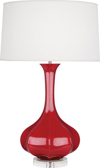 Robert Abbey - RR996 - One Light Table Lamp - Pike - Ruby Red Glazed Ceramic w/ Lucite Base