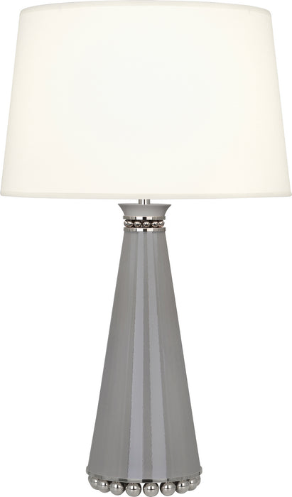 Robert Abbey - ST45X - One Light Table Lamp - Pearl - Smoky Taupe Lacquered Paint/Polished Nickel