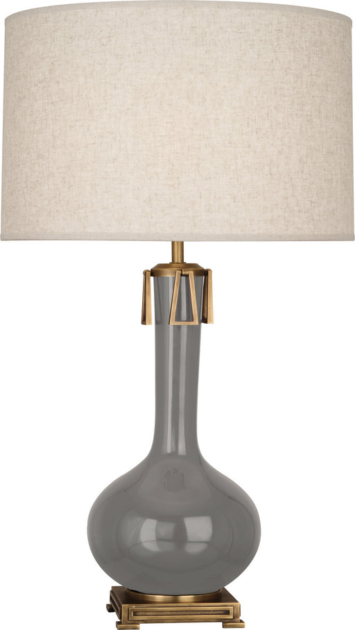 Robert Abbey - ST992 - One Light Table Lamp - Athena - Smoky Taupe Glazed Ceramic w/ Aged Brass