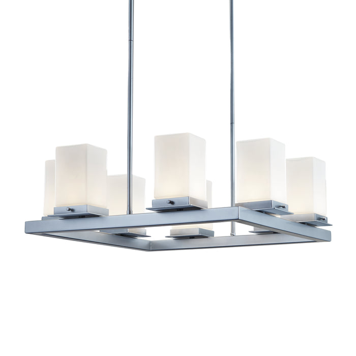 Justice Designs - FSN-7519W-OPAL-NCKL - LED Chandelier - Fusion - Brushed Nickel