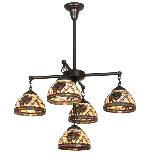 Meyda Tiffany - 217630 - Five Light Chandelier - Pinecone - Craftsman Brown