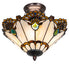 Meyda Tiffany - 218495 - Three Light Semi-Flushmount - Shell With Jewels - Mahogany Bronze