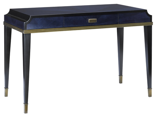 Currey and Company - 3000-0123 - Desk - Dark Sapphire/Caviar Black/Antique Brass