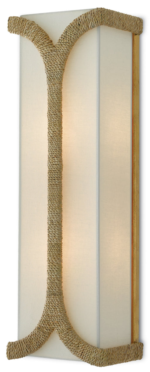 Currey and Company - 5000-0109 - Two Light Wall Sconce - Natural/Dark Gold Leaf