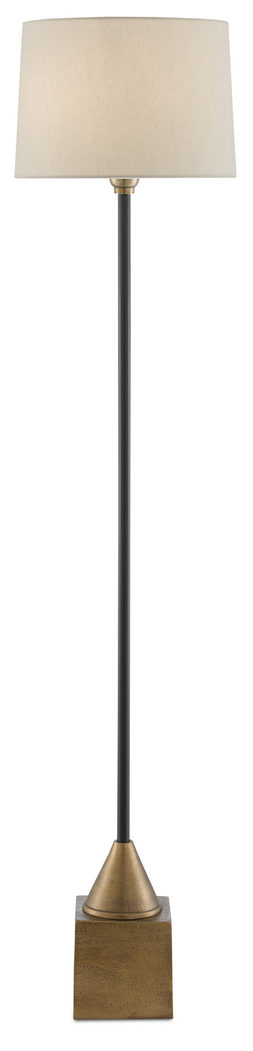 Currey and Company - 8000-0073 - Floor Lamp - Antique Brass/Black