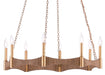 Currey and Company - 9000-0402 - Eight Light Chandelier - Natural/Dark Gold Leaf