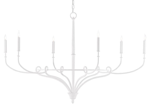 Currey and Company - 9000-0495 - Six Light Chandelier - Gesso White