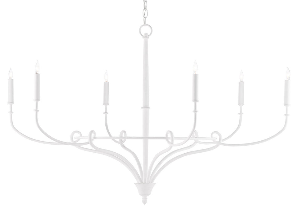 Currey and Company - 9000-0495 - Six Light Chandelier - Gesso White