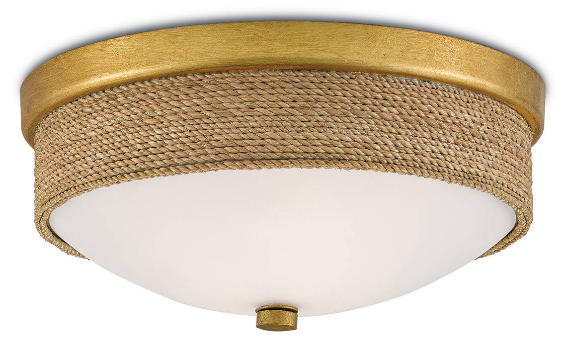 Currey and Company - 9999-0044 - Two Light Flush Mount - Natural/Dark Gold Leaf