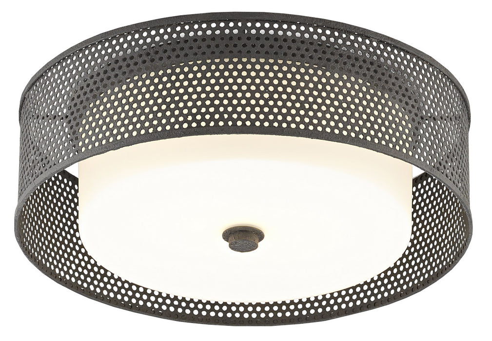 Currey and Company - 9999-0048 - Two Light Flush Mount - MolE Black