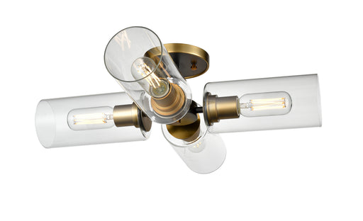 DVI Lighting - DVP24711BR+GR-CL - Four Light Semi-Flush Mount - Barker - Brass and Graphite with Clear Glass