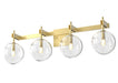 DVI Lighting - DVP27044VBR-CL - Four Light Vanity - Courcelette - Venetian Brass with Clear Glass