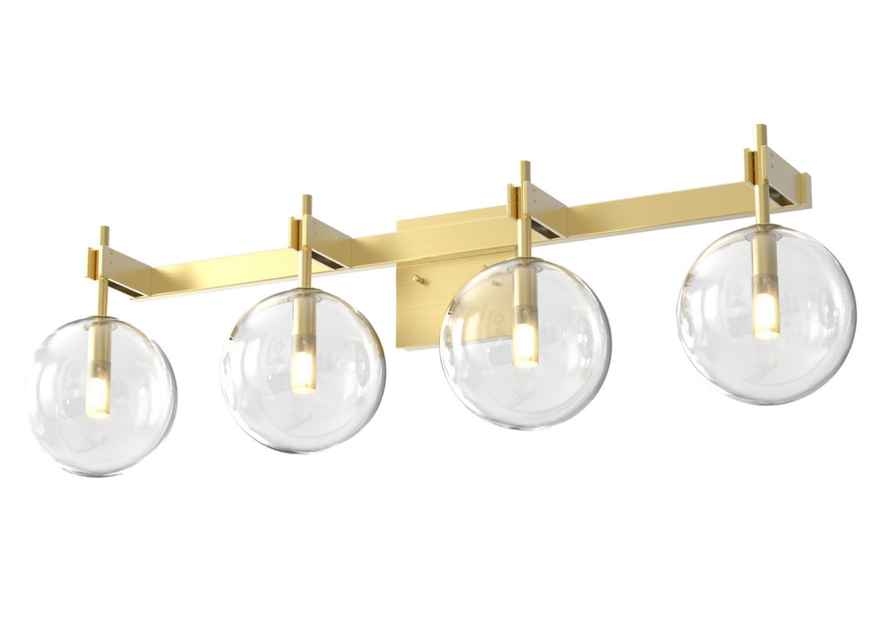 DVI Lighting - DVP27044VBR-CL - Four Light Vanity - Courcelette - Venetian Brass with Clear Glass