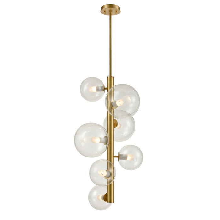 DVI Lighting - DVP27049VBR-CL - Seven Light Foyer Pendant - Courcelette - Venetian Brass with Clear Glass