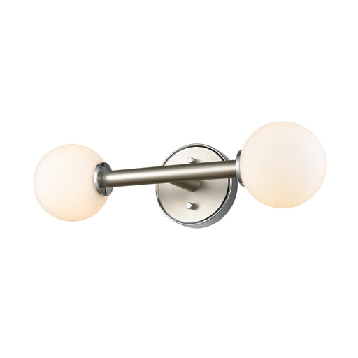 DVI Lighting - DVP34599CH+BN-OP - Two Light Vanity - Alouette - Chrome and Buffed Nickel with Half Opal Glass