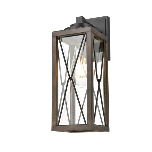 DVI Lighting - DVP43372BK+IW-CL - One Light Outdoor Wall Sconce - County Fair Outdoor - Black and Ironwood on Metal