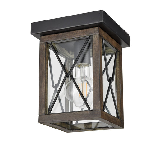 DVI Lighting - DVP43374BK+IW-CL - One Light Outdoor Flush Mount - County Fair Outdoor - Black and Ironwood on Metal