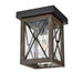 DVI Lighting - DVP43374BK+IW-CL - One Light Outdoor Flush Mount - County Fair Outdoor - Black and Ironwood on Metal