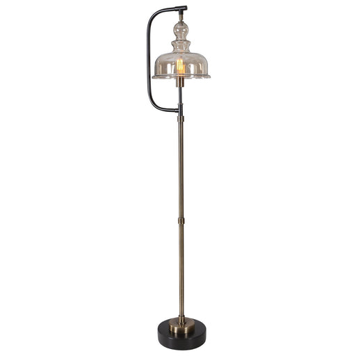 Uttermost - 28193-1 - One Light Floor Lamp - Elieser - Antiqued Brushed Brass