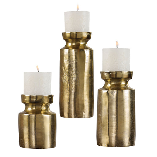 Uttermost - 18958 - Candleholders, Set/3 - Amina - Antique Brass