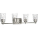 Progress Lighting - P300157-009 - Four Light Bath & Vanity - Adley - Brushed Nickel