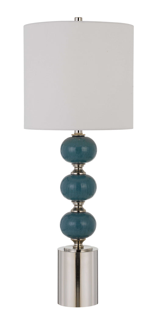 Cal Lighting - BO-2865TB-2 - Two Light Table Lamp - Malaga - Slate Blue/Chrome