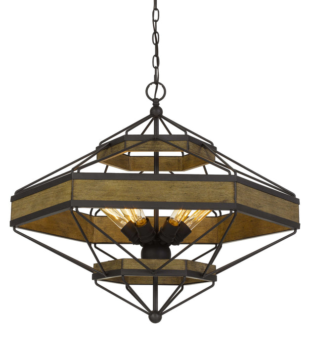 Cal Lighting - FX-3702-6 - Six Light Chandelier - Alicante - Wood/Black