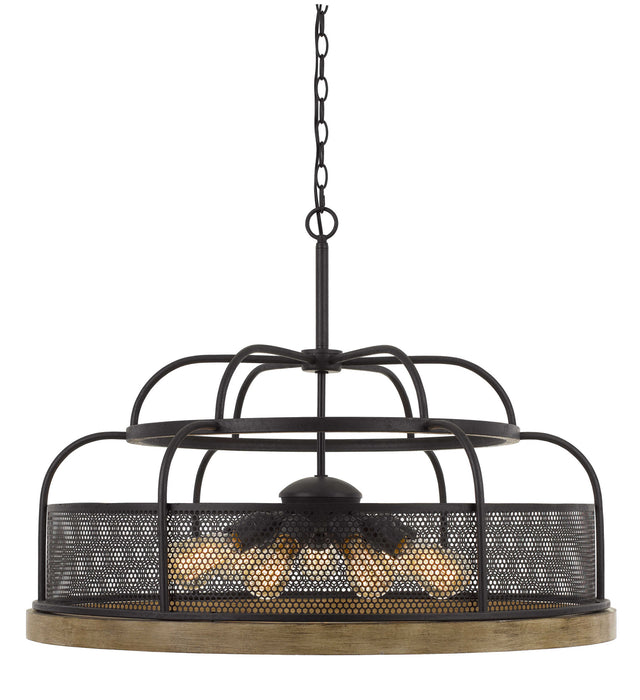 Cal Lighting - FX-3706-9 - Nine Light Chandelier - Akaki - Iron/Light Oak