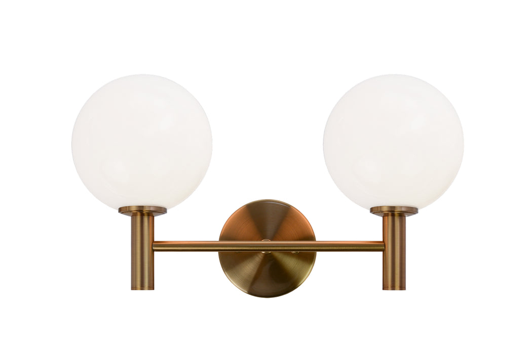 Matteo Lighting - S06002AGOP - Two Light Wall Sconce - Cosmo - Aged Gold Brass