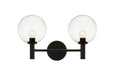 Matteo Lighting - S06002BKCL - Two Light Wall Sconce - Cosmo - Black