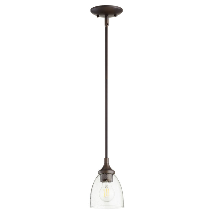 Quorum - 3059-286 - One Light Pendant - Enclave - Oiled Bronze w/ Clear/Seeded
