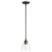 Quorum - 3059-286 - One Light Pendant - Enclave - Oiled Bronze w/ Clear/Seeded