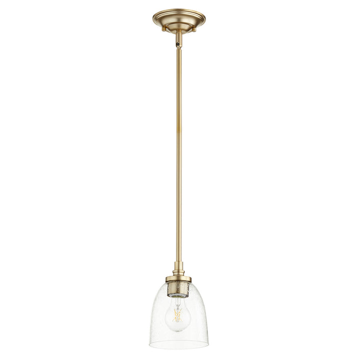 Quorum - 3122-280 - One Light Pendant - Rossington - Aged Brass w/ Clear/Seeded