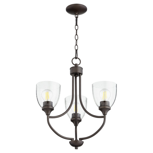 Quorum - 6059-3-286 - Three Light Chandelier - Enclave - Oiled Bronze w/ Clear/Seeded