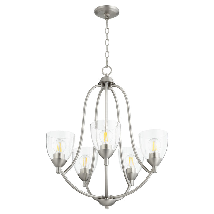 Quorum - 6069-5-265 - Five Light Chandelier - Barkley - Satin Nickel w/ Clear/Seeded