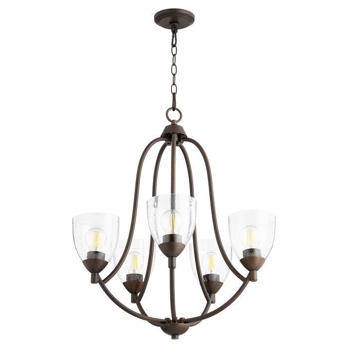 Quorum - 6069-5-286 - Five Light Chandelier - Barkley - Oiled Bronze w/ Clear/Seeded