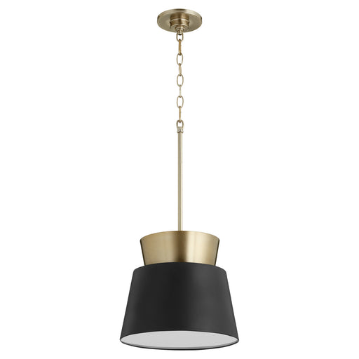 Quorum - 8006-6980 - One Light Pendant - Noir / Aged Brass