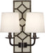 Robert Abbey - Z1032 - Two Light Wall Sconce - Williamsburg Lightfoot - Backplate Upholstered in Bruton White Leather w/ Nailhead Detail/Deep Patina Bronze