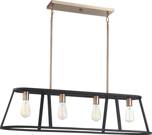 Nuvo Lighting - 60-6644 - Four Light Island Pendant - Chassis - Copper Brushed Brass / Matte Black
