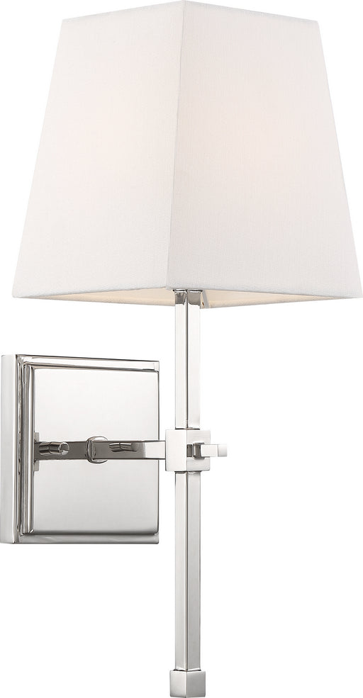 Nuvo Lighting - 60-6708 - One Light Vanity - Highline - Polished Nickel / White Fabric