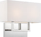 Nuvo Lighting - 60-6718 - Two Light Vanity - Tribeca - Polished Nickel / White Fabric