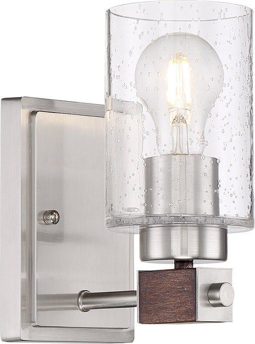 Nuvo Lighting - 60-6961 - One Light Vanity - Arabel - Brushed Nickel / Nutmeg Wood