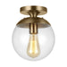 Generation Lighting - 7501801EN7-848 - One Light Wall / Ceiling Semi-Flush Mount - Leo - Hanging Globe - Satin Bronze