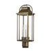 Generation Lighting - OL13207PDB - Three Light Outdoor Post Lantern - Wellsworth - Painted Distressed Brass