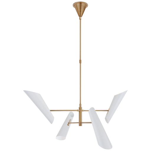 Visual Comfort - ARN 5410HAB-WHT - LED Chandelier - Franca - Hand-Rubbed Antique Brass