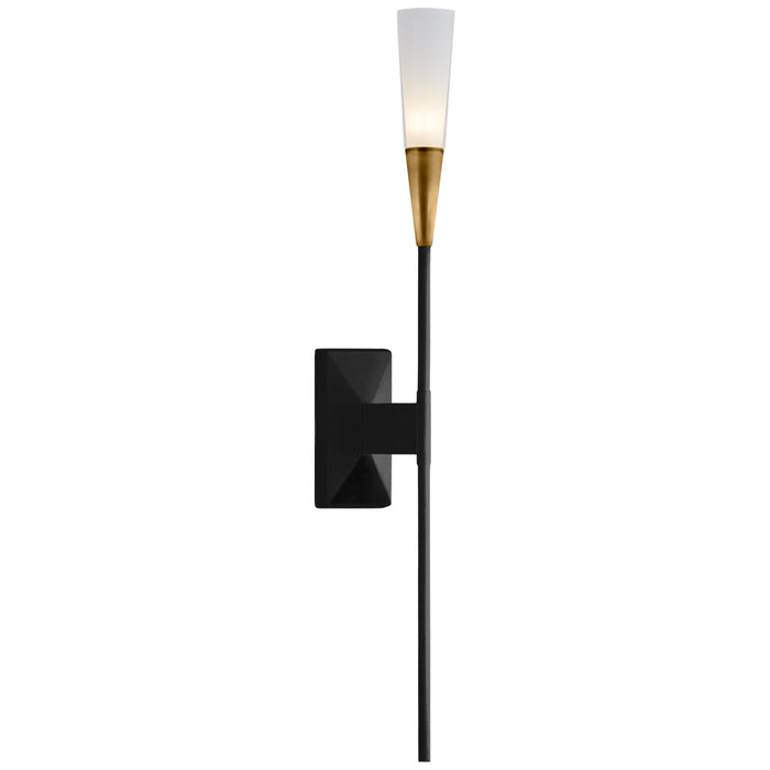 Visual Comfort - CHD 2601BLK - LED Wall Sconce - Stellar - Matte Black and Antique Brass
