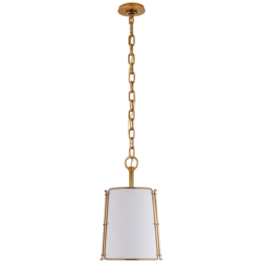 Visual Comfort - S 5645HAB-WHT - One Light Pendant - Hastings - Hand-Rubbed Antique Brass