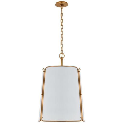 Visual Comfort - S 5646HAB-WHT - Six Light Pendant - Hastings - Hand-Rubbed Antique Brass